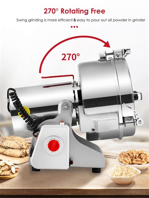 Moongiantgo 2500g Grain Mill Grinder Commercial Spice Grinder 3600W