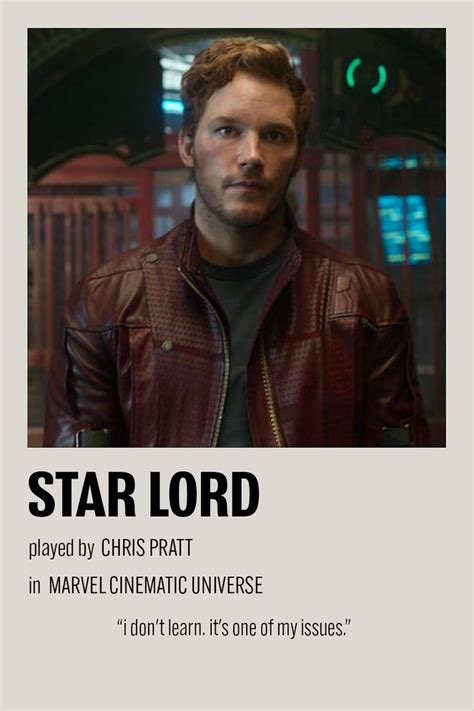 Star Lord Marvel Minimalist Character Polaroid Poster