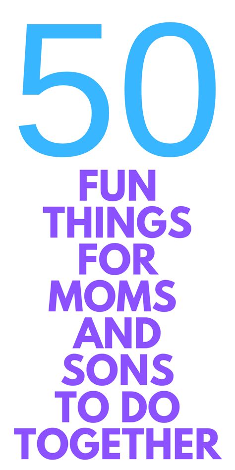 50 mother and son activities – Artofit