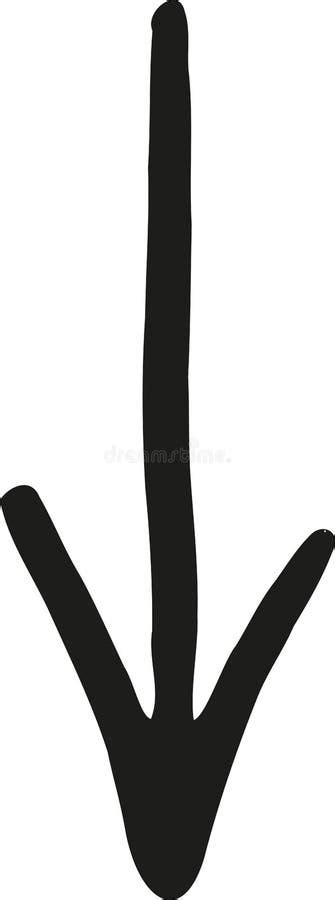 Arrow Hand Drawn Down Stock Vector Illustration Of Symbol 107145336