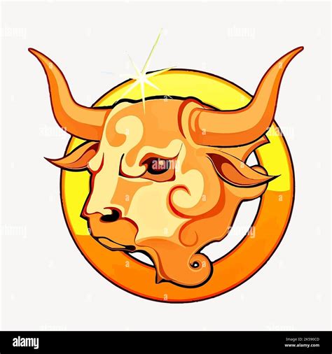 Taurus Symbol Sticker Astrology Sign Illustration Vector Stock Vector