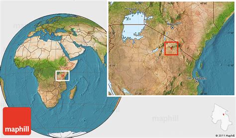 Satellite Location Map of Arusha