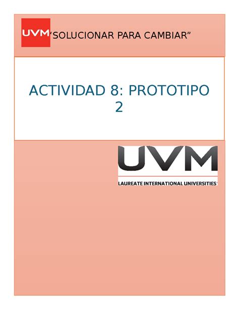 Actividad 8 Prototipo 2 Solucionar Para Cambiar SOLUCIONAR PARA