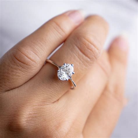 Ct Oval Moissanite Solitaire Engagement Ring Etsy