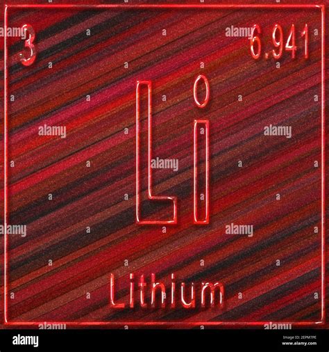 Lithium chemical element, Sign with atomic number and atomic weight ...