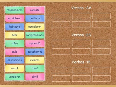 Verbos Regulares Ar Er Ir Pret Rito Indefinido Group Sort