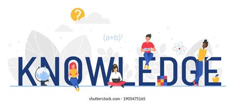 Knowledge Word Vector Illustration Cartoon Flat Stock Vector (Royalty Free) 1803830275 ...