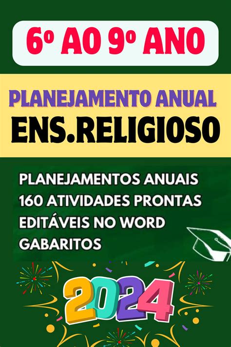 Plano de Aula ENSINO RELIGIOSO 6º ao 9º ano Plano de aula pronto