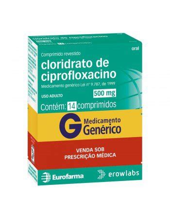 Cloridrato De Ciprofloxacino Aurobindo Pharma Do Brasil 500mg Caixa