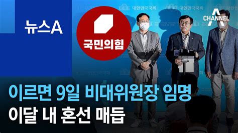 국민의힘 이르면 9일 비대위원장 임명이달 내 혼선 매듭 뉴스a Youtube