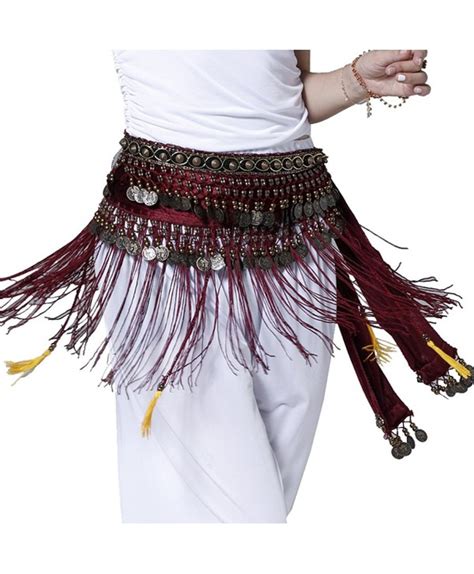 Pilot Trade Belly Dance Tribe Style Belt Tassel Hip Scarfs Velvet Waist