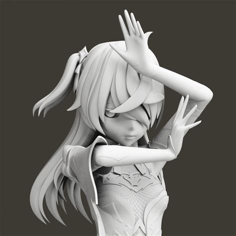 Fischl Signature Pose Genshin Impact Fanart Collection 3D Model 3D