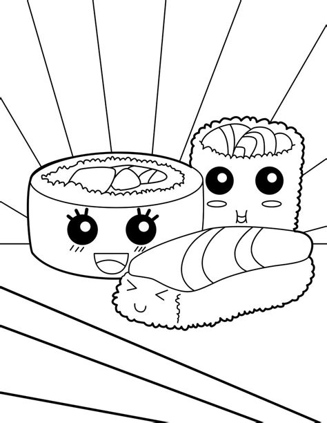 Printable Sushi Coloring Pages Haensche Nimglueck