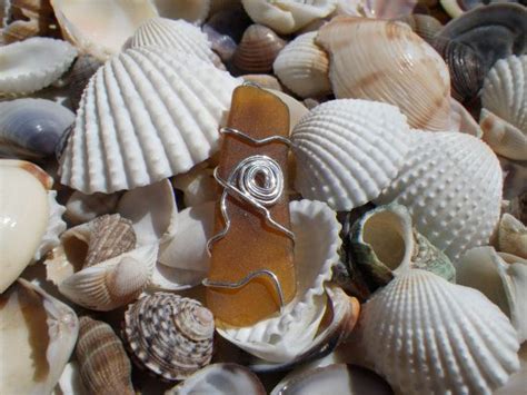 Authentic Brown Beach Glass Pendant Wrapped In Sterling Silver Etsy