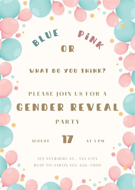 Page 2 Free Custom Printable Gender Reveal Invitation Templates Canva