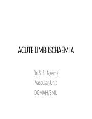 Acute Limb Ischaemia Causes Symptoms And Treatment Options Course Hero