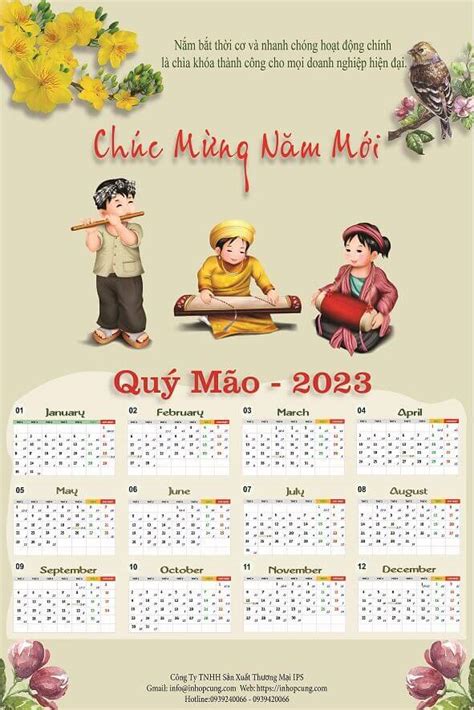 Lịch Vạn Niên 2023 in lịch vạn niên 2023 Trang chuẩn của Văn phòng Tổng hợp