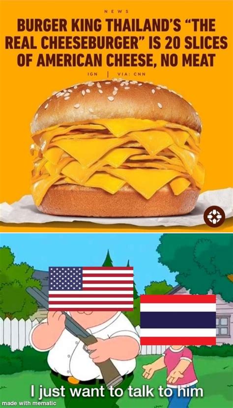 Thailand Burger Kings Real Cheese Burger Know Your Meme