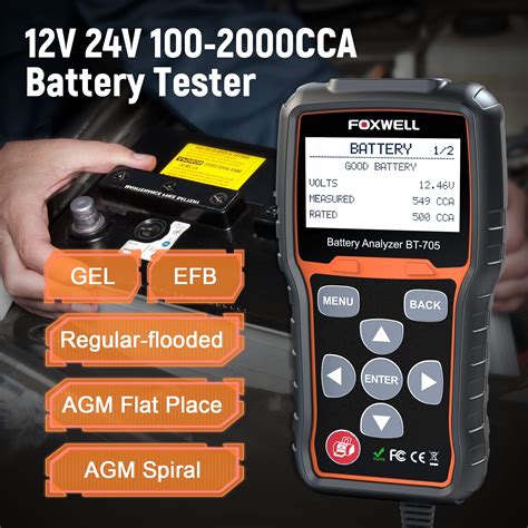 Foxwell Bt V V Car Battery Tester Automotive Cca