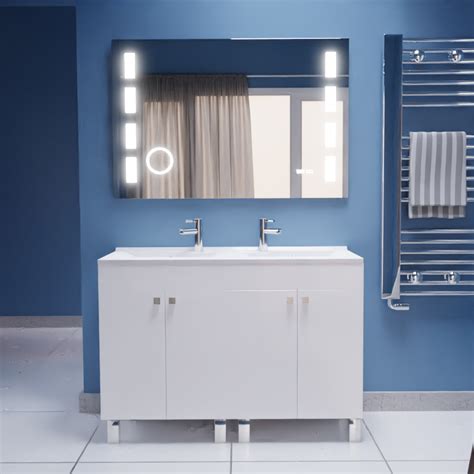 Ensemble Ecoline Meuble Double Vasque Cm Avec Miroir Creazur Pro