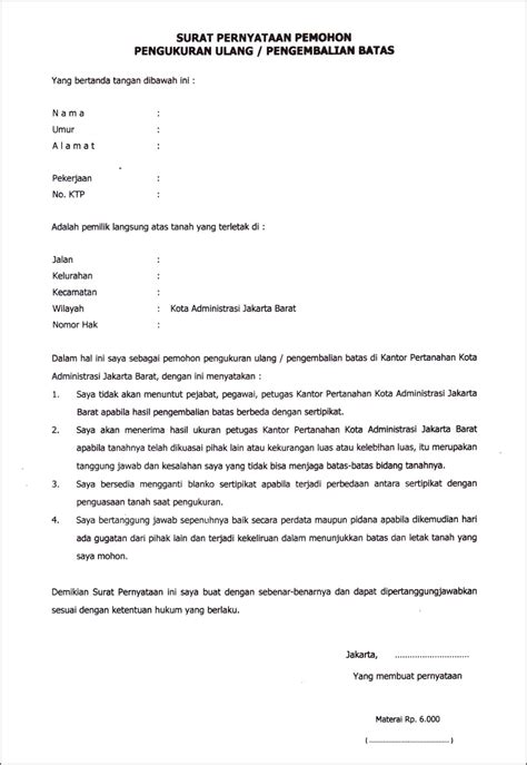 Contoh Surat Permohonan Pembatalan Peta Bidang Tanah Surat Permohonan