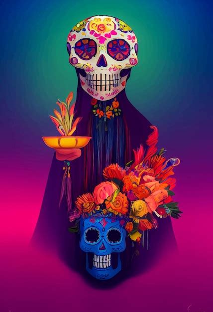 Premium Photo Beautiful Illustration Of The Day Of The Dead Typical Altar Of The Day Of The