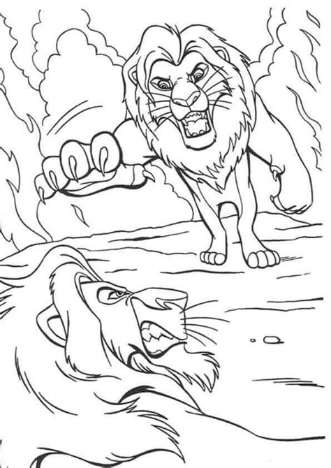 Simba Lucha Para Colorear Imprimir E Dibujar Dibujos Colorearcom Porn