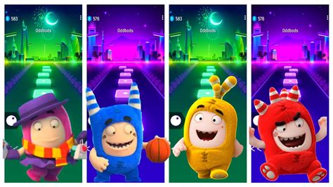 Oddbods Full Episode Oddbods Red Vs Pink Vs Blue Vs Yellow Tiles Hop