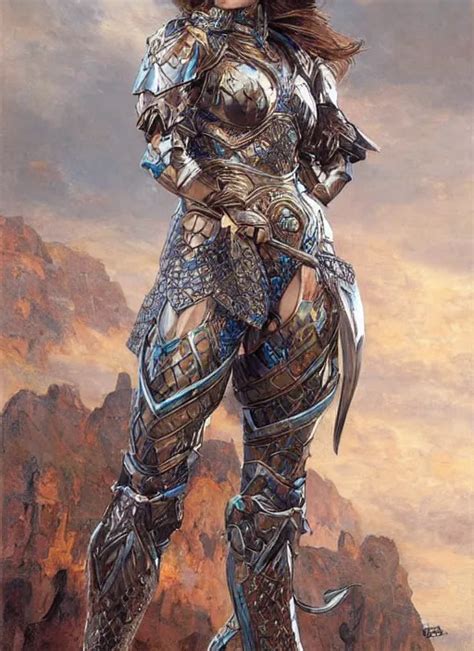 Bikini Armor Female Knight Brave Vibrant Fantasy Stable Diffusion