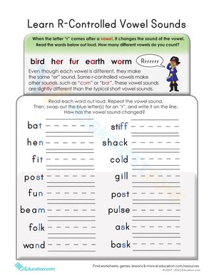 Bossy R Controlled Vowels Ar Er Ir Or Ur Splendid Moms Worksheets