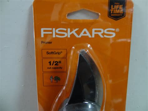 Fiskars Small Softgrip Bypass Pruner 12” Cut Capacity Steel Curved