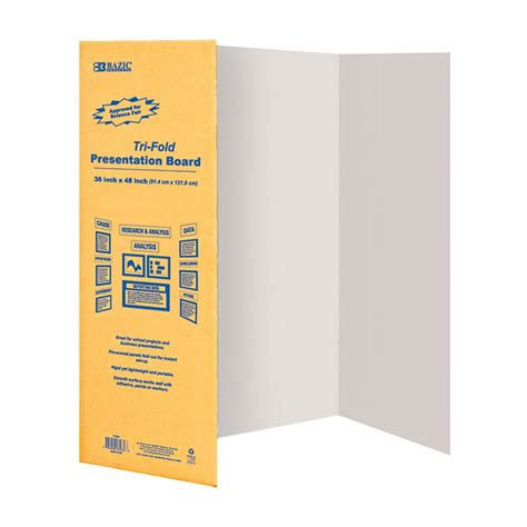 Bazic Trifold Presentation Board 36 X 48 White Tri Fold Corrugated