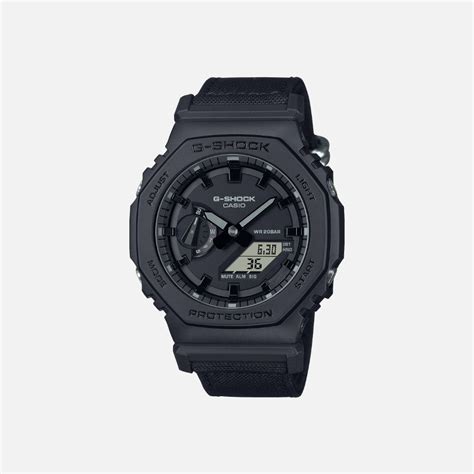 Casio Casio G Shock GA2100BCE 1A All Black Cloth Band Analog Digital