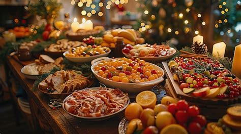 Christmas Feast Festive Table Setting | Premium AI-generated image