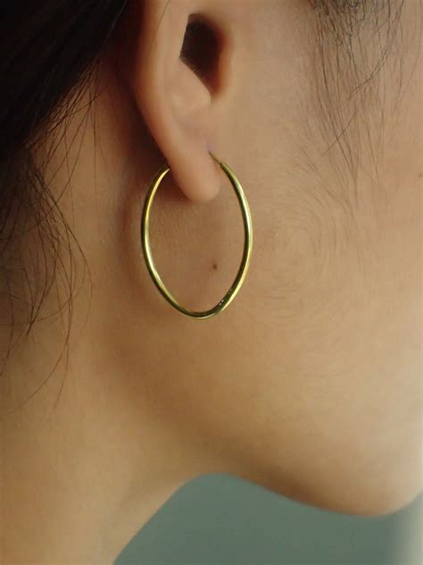 Minimalist Hoop Earring 20 MM Hoop Earrings Sterling Etsy