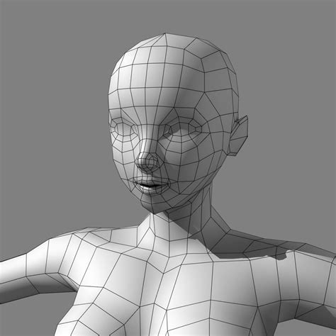 Low Poly Female Real Time Base Mesh 3D Model 39 Obj Lxo Lwo