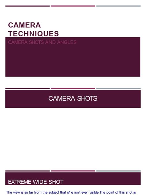 Camera_Techniques | PDF | Close Up