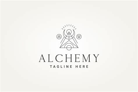 Alchemy Line Art Icon Logo Design Graphic by Blazybone · Creative Fabrica