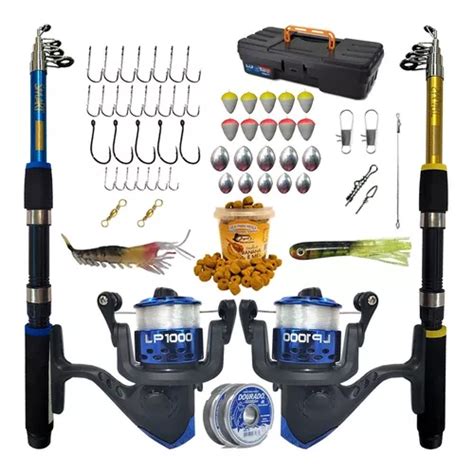 Kit De Pesca Duplo Vara Molinete E Acessorios Promocao Frete grátis