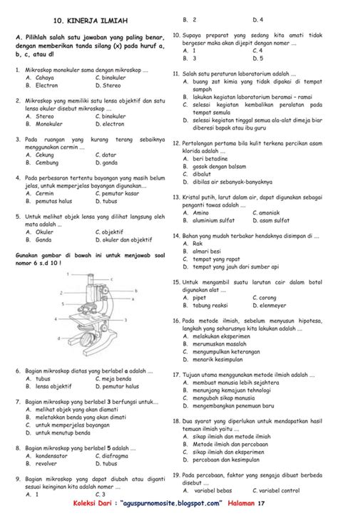 Kumpulan Latihan Soal Ipa Smp Kelas Vii Lengkap 1 Tahun Pdf