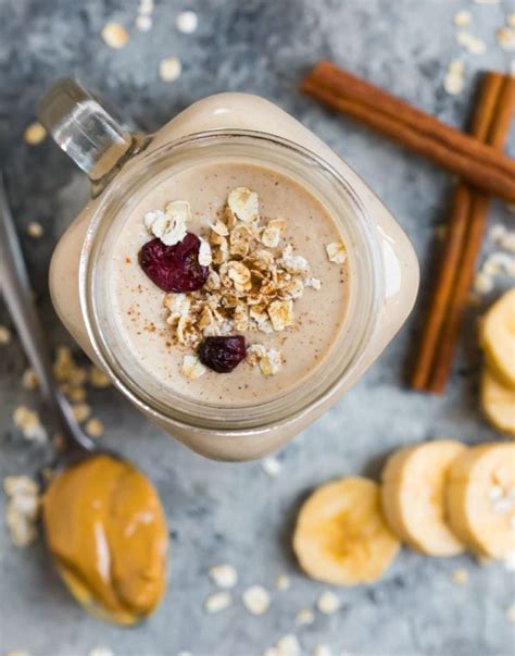 Oatmeal Smoothie With Banana And Peanut Butter