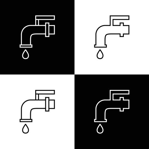 Water Tap Dripping With Water Drop Logo Template Icon Design