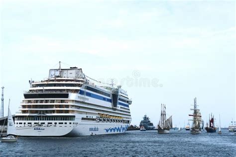 Hansesail In Warnemuende And Rostock Harbor With Lots Of Sailing Ship