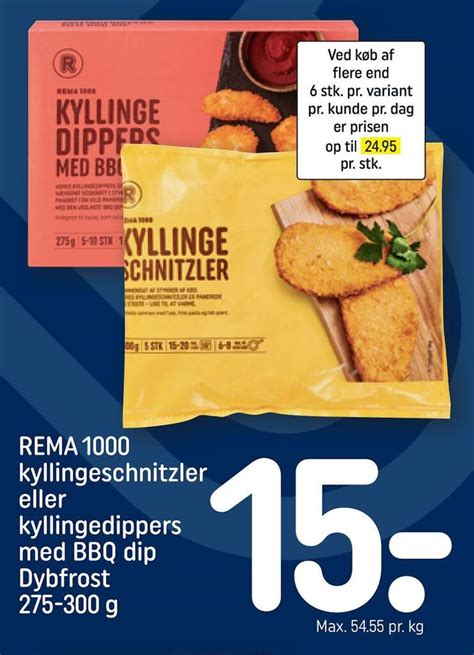 Rema Kyllingeschnitzler Eller Kyllingedippers Med Bbq Dip Dybfrost