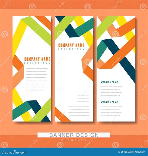 Trendy Banner Template Set Design Stock Vector Illustration Of