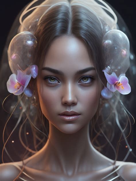 Lumenor Ai Image Generation Girl Have Biomechanical Brain Transparent