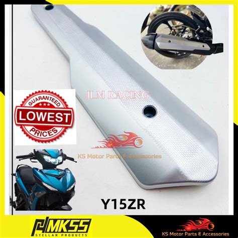 Y15zr Silver Protector Exhaust Ekzos Cover Vietnam Muffler Side Cover Yamaha Excitermuffler Cap