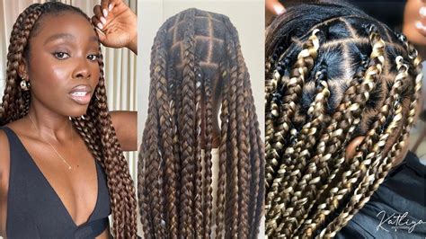 How To Do Jumbo Knotless Braids C Hair Youtube