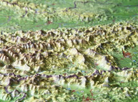 3D Raised Relief Map Lake Lucerne Georelief GbR Made In Germany