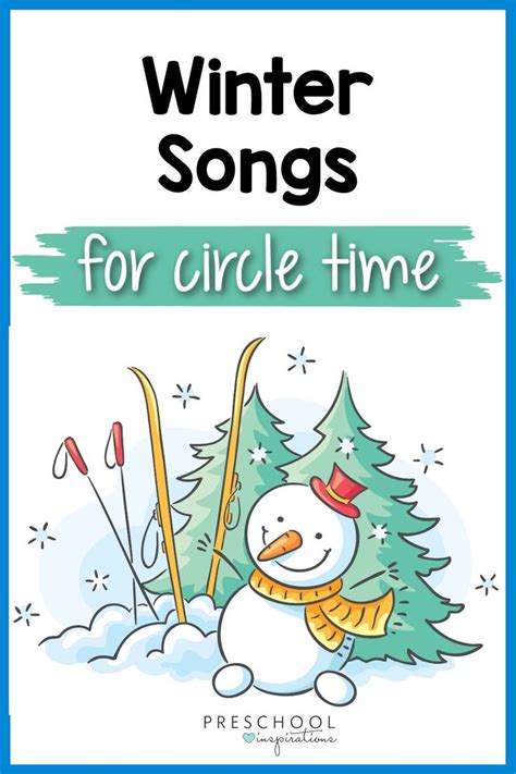 The Winter Song For Circle Time With Snowman And Fir Trees In The